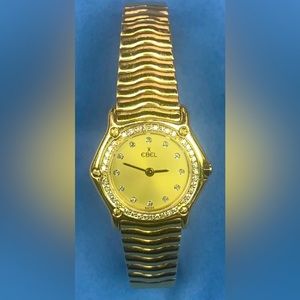 Ladies 18 Kt. Gold Diamond Ebel watch. 24mm Case